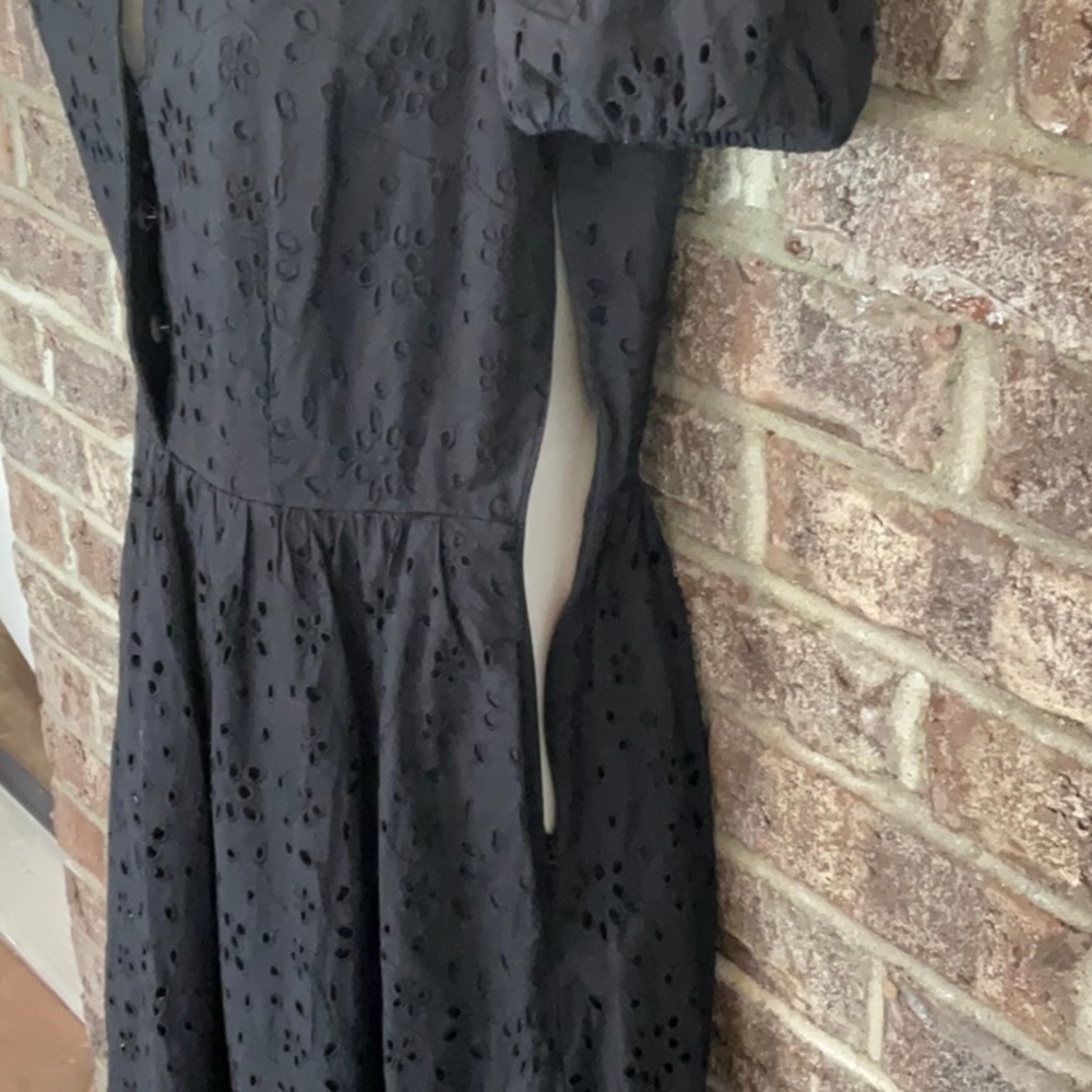 NWT J.CREW black short-sleeved dress with pockets and v neck - Picture 3 of 14